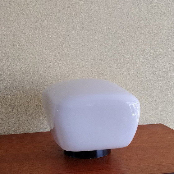 Plafoniera Vetro Opale con Base in Bachelite - Vintage – Plafoniere (photo 6 of 7)