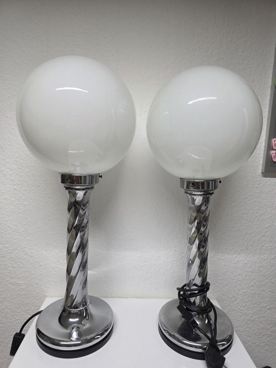 Lampade da tavolo italiane vintage, in cromo e vetro, anni '70 – Chrome (photo 15 of 15)