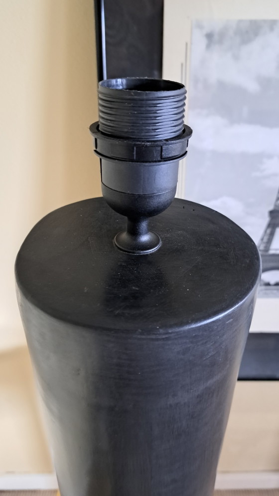 Image 1 of Black terracotta lamp base round table lamp