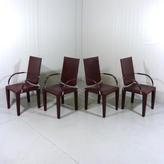 Image 1 of 4 fauteuils Arcadia en cuir, par Arper Italie, 1980