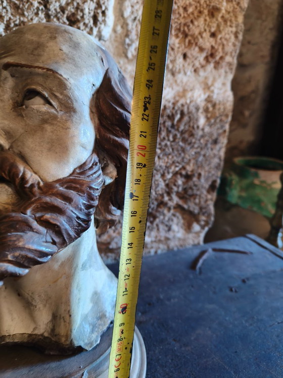 Image 1 of Antiek terracotta heiligenbuste beeld