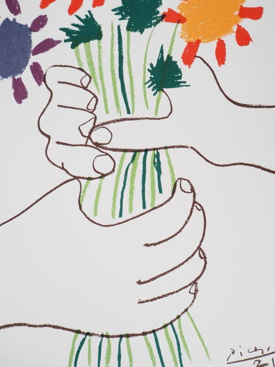 Pablo Picasso: Der Friedensstrauß, signierte Lithografie – Lithographien & Drucke, Paper (photo 5 of 6)