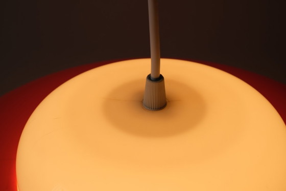 Fagerhults Belysning Suspension, Acrylique Orange et Blanc, Design Space Age des années 1960, Suède. (photo 11 of 11)
