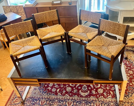 Image 1 of Set di 4 sedie da pranzo in wengé Martin Visser