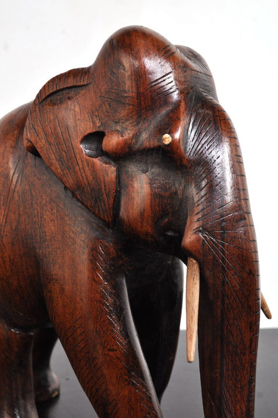 Image 1 of Elefante di legno d'epoca, anni '50