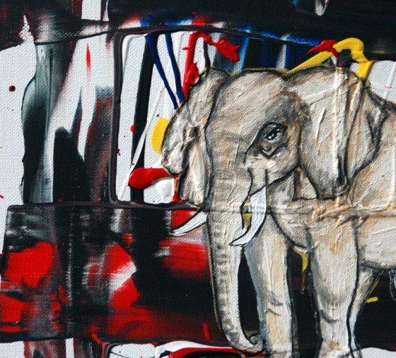 Abstract elephant in motion 2 – Art, Canvas (photo 4 of 6)