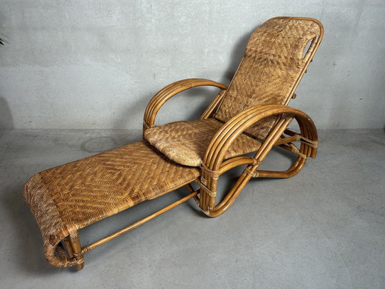 Image 1 of Vintage 'chaise longue' - Rattan