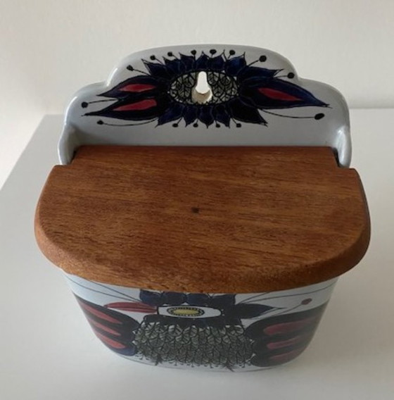 Image 1 of Saliera da parete vintage Royal Copenhagen / Alumnia con coperchio "Crazy Bird"