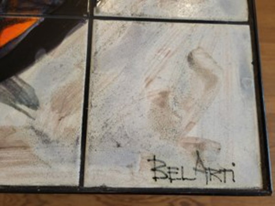 Image 1 of Juliette Belarti coffee table in Volcan lava and Belgium ceramics 1960