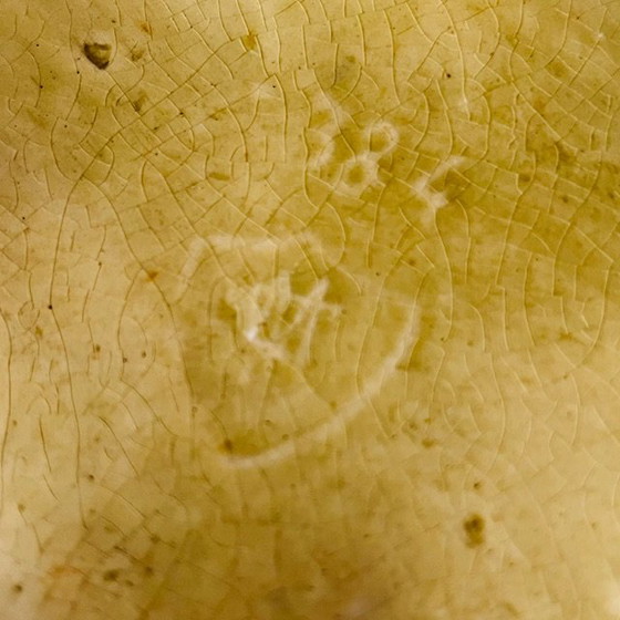 Image 1 of Antique XL Art Nouveau Barbotine vase green ceramic Majolica 1900's