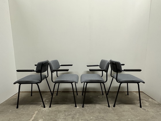 Image 1 of 4 black Gispen chairs 1235/1236