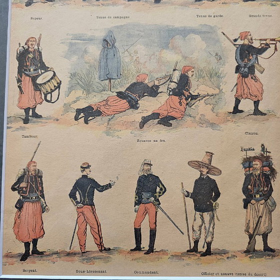 Image 1 of Antique French print of the Zouaves, late 19th century