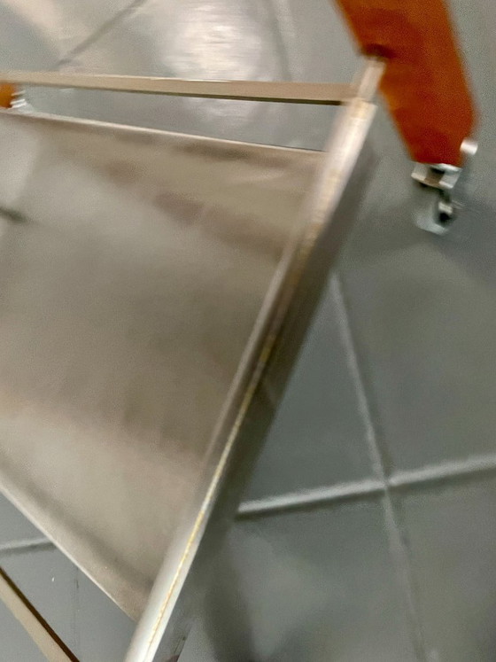 Image 1 of Chariot de bar vintage au design scandinave avec glacière intégrée en métal