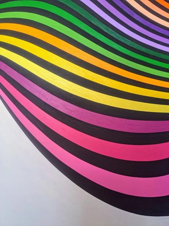 Image 1 of Arrugado - Cuadro cuadrado abstracto de Franklin van Dam - Acrílico sobre MDF - 95 × 95 cm