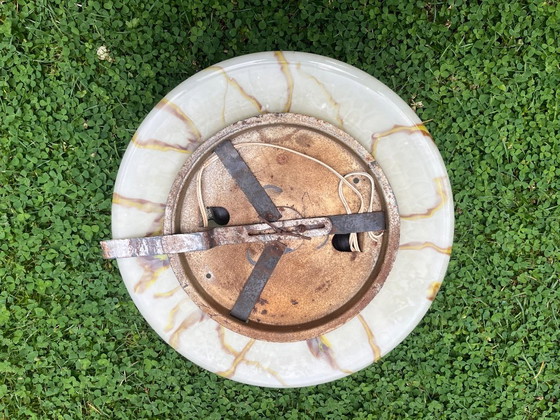 Image 1 of Vintage XXL marbled ceiling lamp ceiling light Gispen