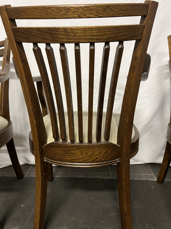 4 chaises de salle à manger Art Nouveau en chêne Bannink – Textile, Wood (photo 4 of 7)