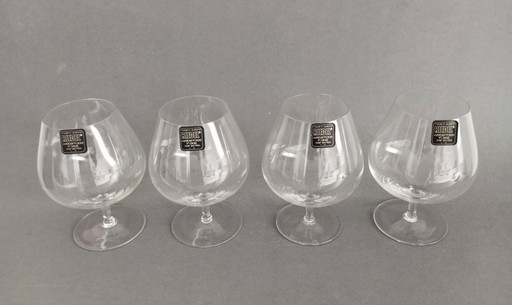 Set di 4 bicchieri da cognac di alta qualità in cristallo Riedel Austria, circa 1980