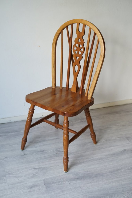 Set di 4 sedie vintage Windsor Wheelback | Anni '70/'80 – Sedie da pranzo, Legno (photo 5 of 5)