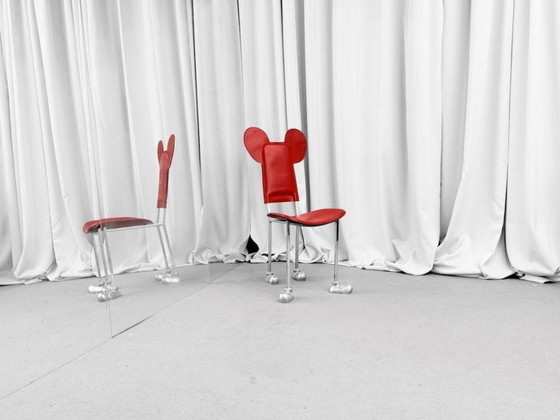 1/1 Javier Mariscal Akaba Garriris Chair Red Leather 1987 – Chairs and lounge chairs, Metal (photo 7 of 10)