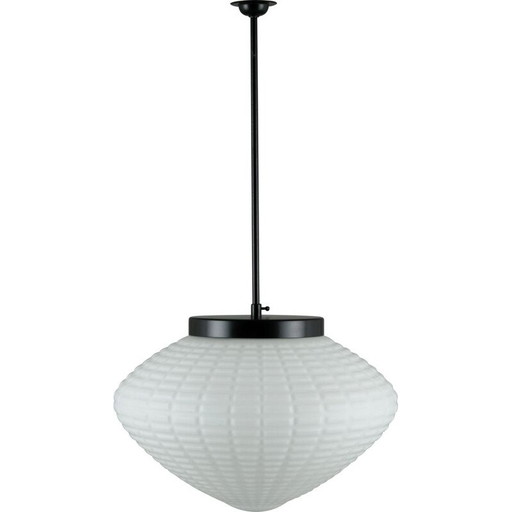 Vintage opal hanging lamp, Czech 1970