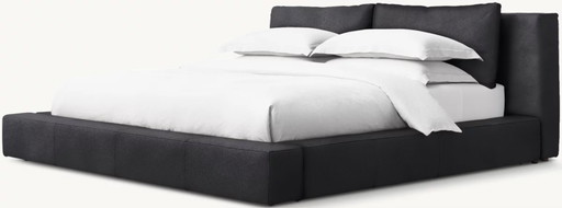 RH Black Cloud Lederen Paneelbed - King Size