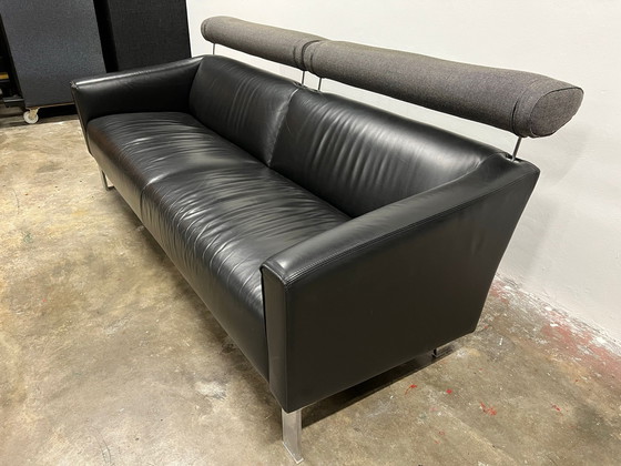 Image 1 of Livraison gratuite Leolux Black Leather Sofa 215X95