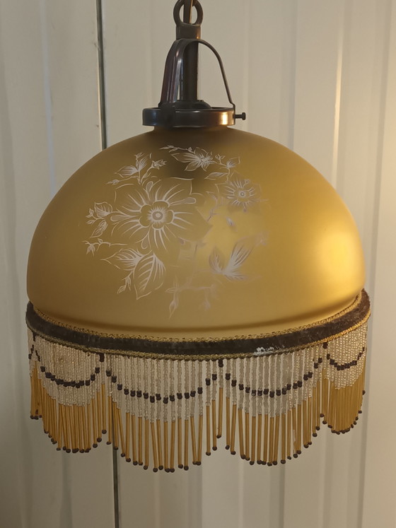 Koppel Vintage Hanglamp Met Kralen – Hanglampen, Copper, Glass (photo 8 of 15)