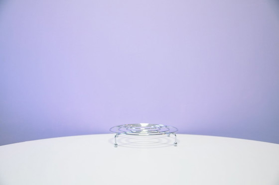 Set vintage x3 dessous de plat chromés, Accessoires de cuisine, Chrome, Argenté (photo 5 sur 6)