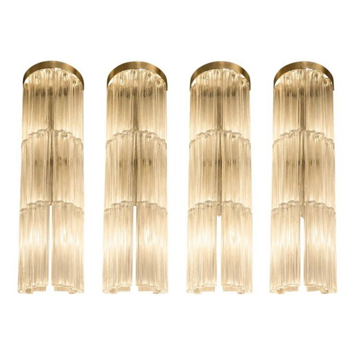 Moderne, transparente Wandleuchten-Kollektion „Tronchi“ – 4er-Set