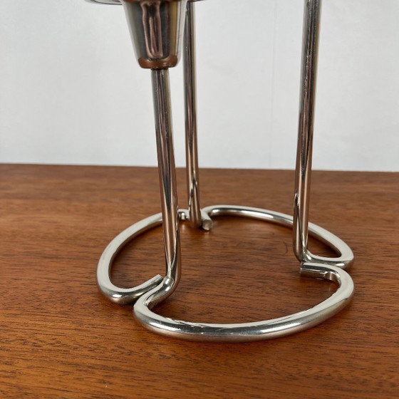 Image 1 of Vintage silver metal candle holder with 3 branches