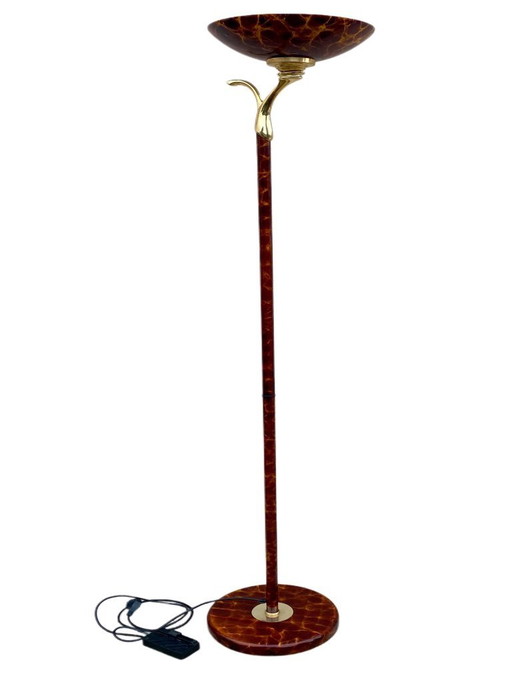 1980s halogen lamp, Rhoum Jr., gold/plated style