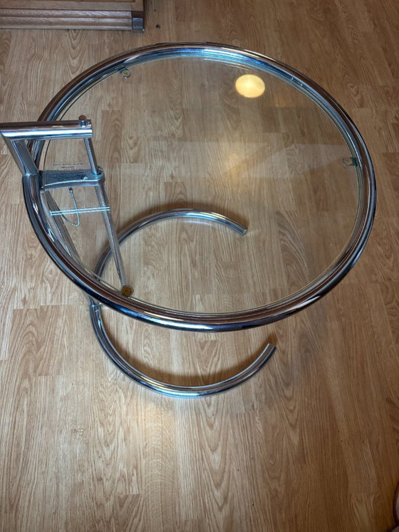 Image 1 of ClassiConAdjustable Table E 1027 side table Ø52 clear glass