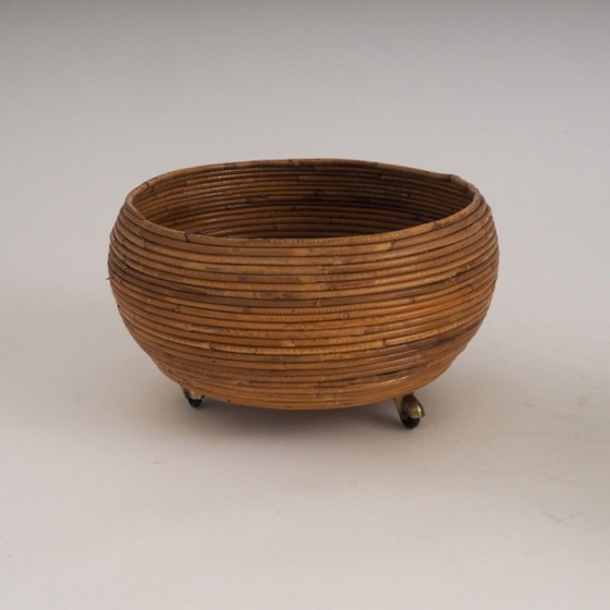 Pair of Italian Mid-Century Pencil-Reed Rattan Planters Attributed to Vivai Del Sud – Plant pot (photo 16 of 23)