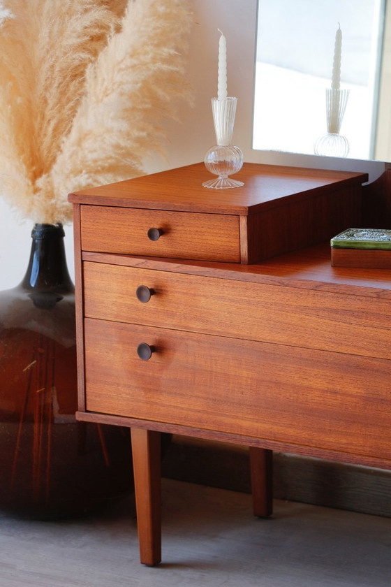 Image 1 of Vintage teakhouten kaptafel Avalon - Scandinavisch design uit het midden van de 20e eeuw