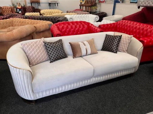 Chesterfield 3-Zits Velvet/Fluweel Lounge Bank
