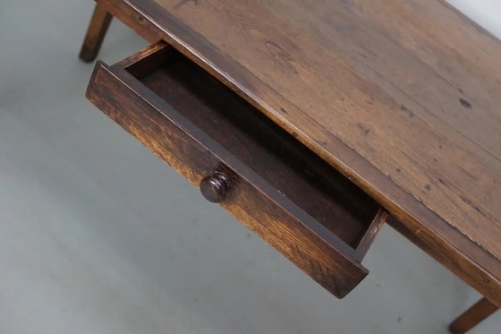 Image 1 of Mesa de comedor rústica francesa de madera de olmo, siglo XX