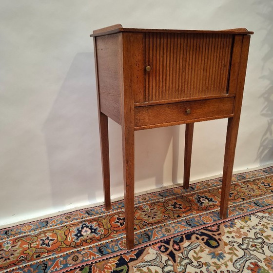 Antiek Hollands Potten- Of Nachtkastje Van Massief Eikenhout Uit De Periode Rond 1800 (Louis Seize-Stijl) (photo 4 of 11)