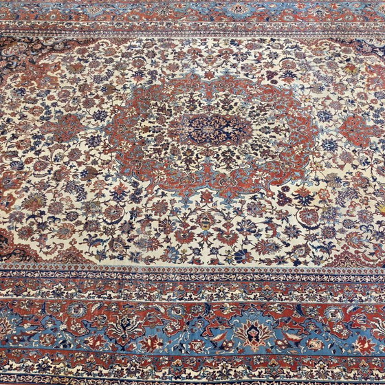 Rare Extra Large Vintage Isfahan Rug | Kork Wool | Persian Rug | 400×570 cm – Rugs & carpets, Cotton (photo 5 of 17)