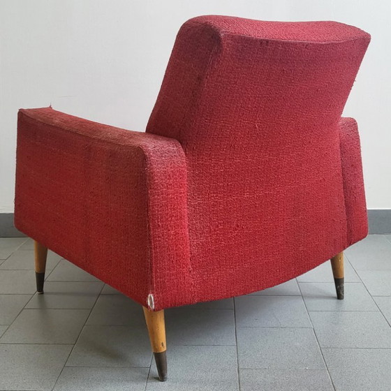 Image 1 of Vintage rockabilly fauteuil uit de jaren 50, te restaureren door DLG Steiner Arp Guariche.
