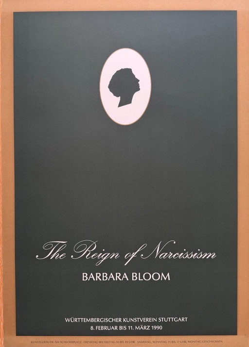 Barbara Bloom, The Reign of Narcissism, 1990, Württembergischer Kunstverein Stuttgart, Poster Originale della Mostra, Stampato i