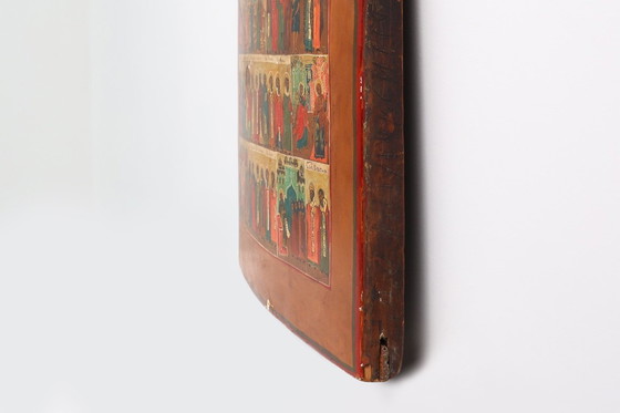 Image 1 of Icona religiosa russa Menaion del XIX secolo, Santi del mese di marzo