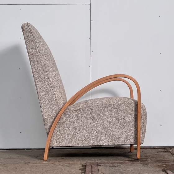 Image 1 of Poltrona Art Déco francese con schienale extra-alto, anni '30 — Completamente ristrutturata