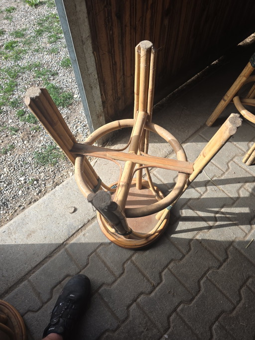 Bambus Barhocker Vintage – barkrukken, Bamboo, Rattan (photo 2 of 5)