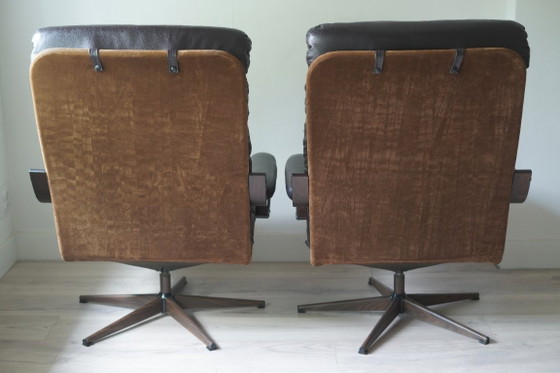 Rare Paire de Fauteuils Lounge Pivotants Georg Thams des Années 70 pour A/S Vejen Polstermøbelfabrik - (photo 12 of 15)