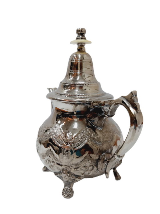 Image 1 of Vintage Moroccan silver-plated teapot/coffee pot 19 cm