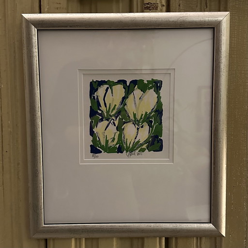 Yellow Tulips - Screen print by Ad van Hassel