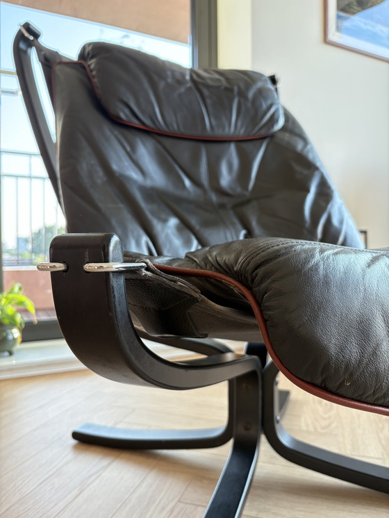 Image 1 of Black Vatne Møbler Falcon chair by Sigurd Ressell, high model