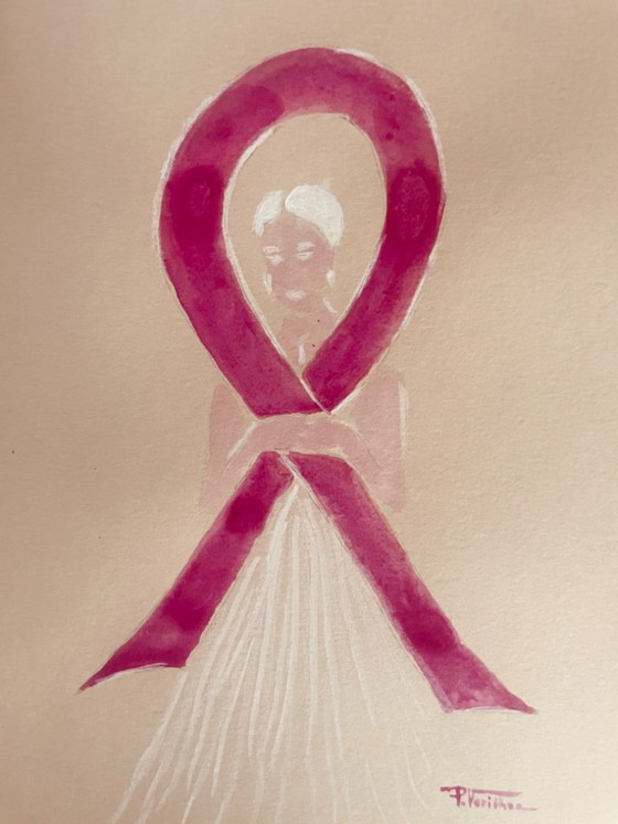Quadro firmato ritratto femminile creazione per Ottobre Rosa « Apprivoiser » – Dipinti e disegni, Paper (photo 4 of 10)