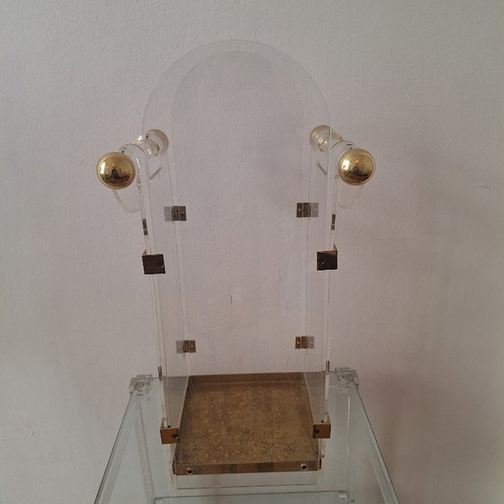 Image 1 of Porte-parapluie Fontana Arte des années 1970 en lucite/acrylique et laiton
