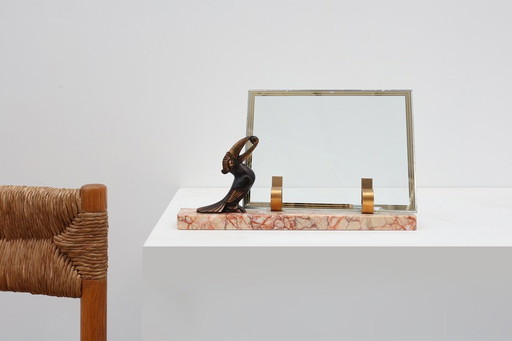 Cornice Art Déco con scultura di tucano di Guénot, Francia, circa 1920